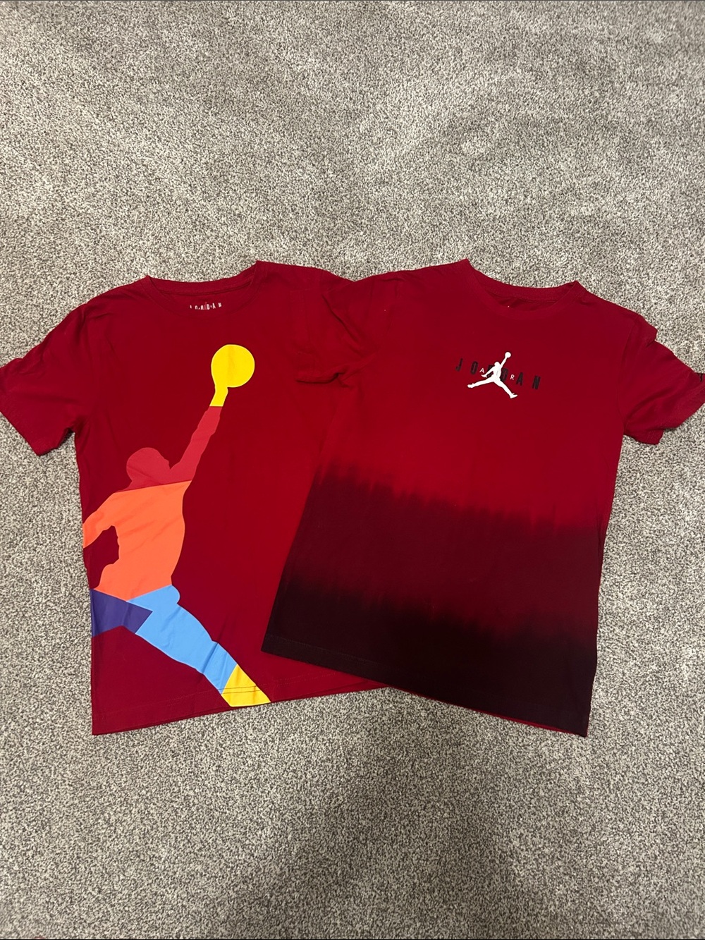 Jordan Red Boys' Short Sleeve Graphic Basketball Tee